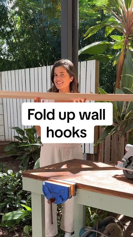 Making fold up wall hooks! #woodtok #DIY #woodworkingproject #bosch 