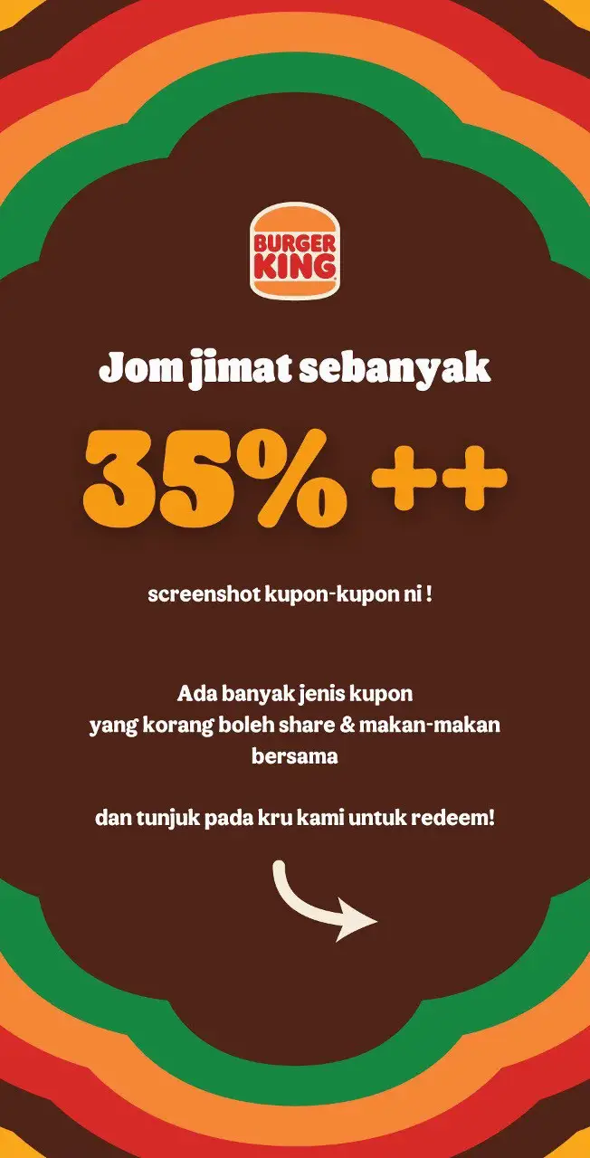 screenshot kupon ni semua sekarang!😆 #BKCoupons #BurgerKingMY 