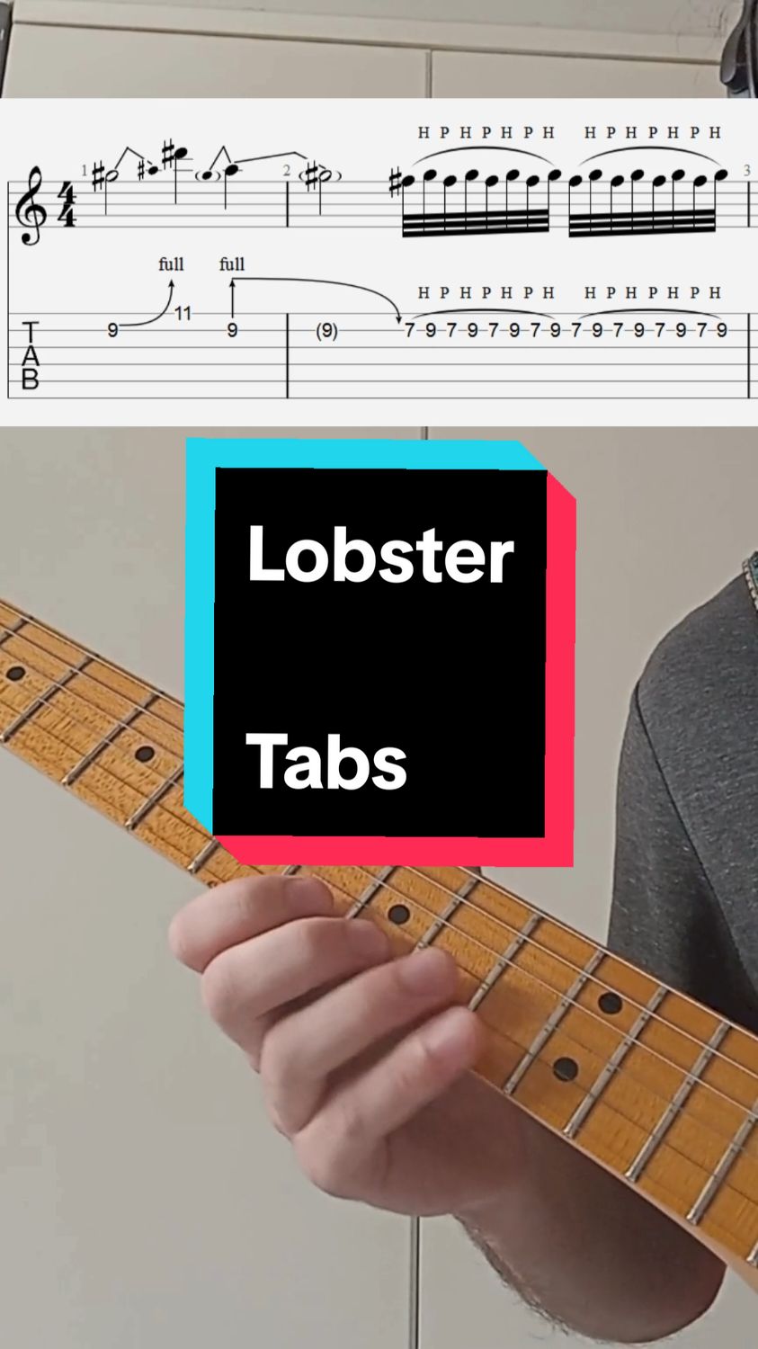 Hey! Here is the guitar tab I made for this trending song, Lobster! Such a cool electric guitar riff! :) #fyp #foryou #guitar #tutorial #tab #guitarra #trending #tiktok #musica #follower #cover #rjpasin 