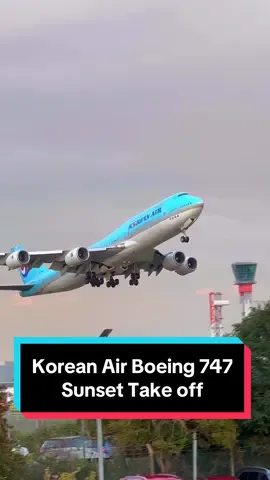 Korean Air Boeing 747 takes off from Heathrow Airport! 😍✈️ #boeing #boeing747 #aviation #airplane #takeoff #avgeek #planespotting #fyp #foryou
