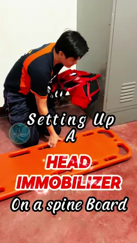 Setting up a Head Immobilizer on a spine board for maximum patient safety.  #firstaid #emergencycare #safetytips #firefighter #firefightertraining #ems #firefighterlife #firenuzzle #howto #headimmobilizer 