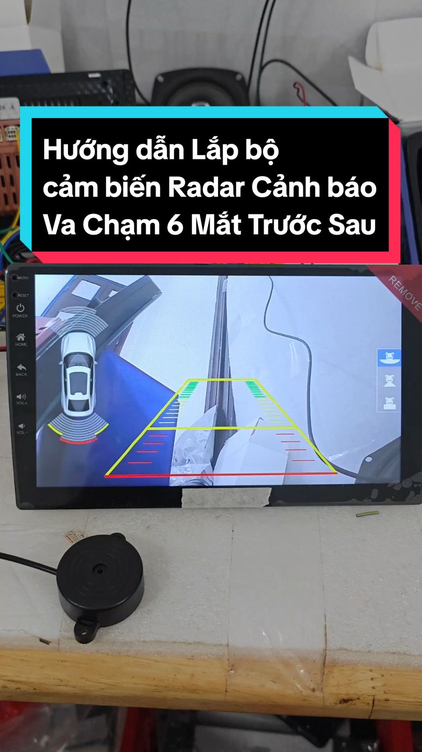 Hướng dẫn Lắp bộ cảm biến Radar  Cảnh báo Va Chạm 6 Mắt Trước Sau #tamancctv #manhinhoto #cambienlui #cambienvacham 