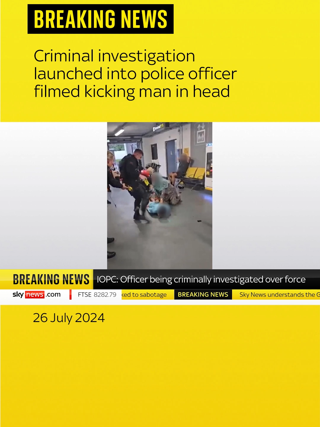 A criminal investigation has been launched into the police officer filmed kicking and stamping on a man at #ManchesterAirport