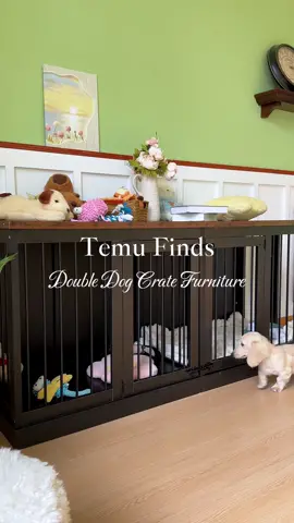 Attention pet lovers! Double the fun, half the hassle with our Sturdy Double Kennel. This heavy-duty wooden table includes a removable divider, perfect for two. Keep your furry friends cozy and your style on point🔎 Search dpw8375 on Temu for this amazing product! #Temu #TemuFinds