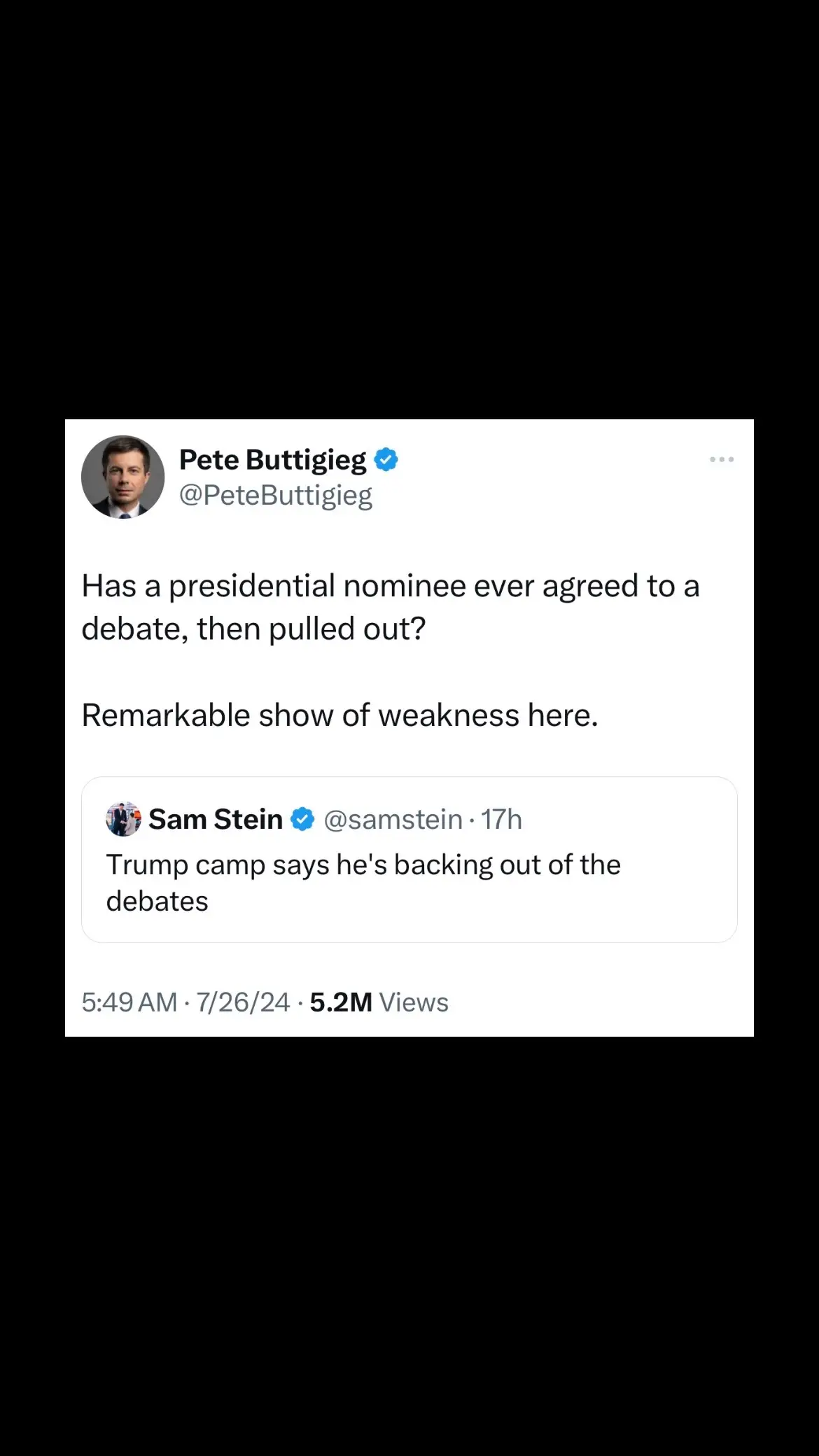 #whatareyourthoughts #petebuttigieg #kamalaforpresident2024 #voteblue2024💙 #fyp 