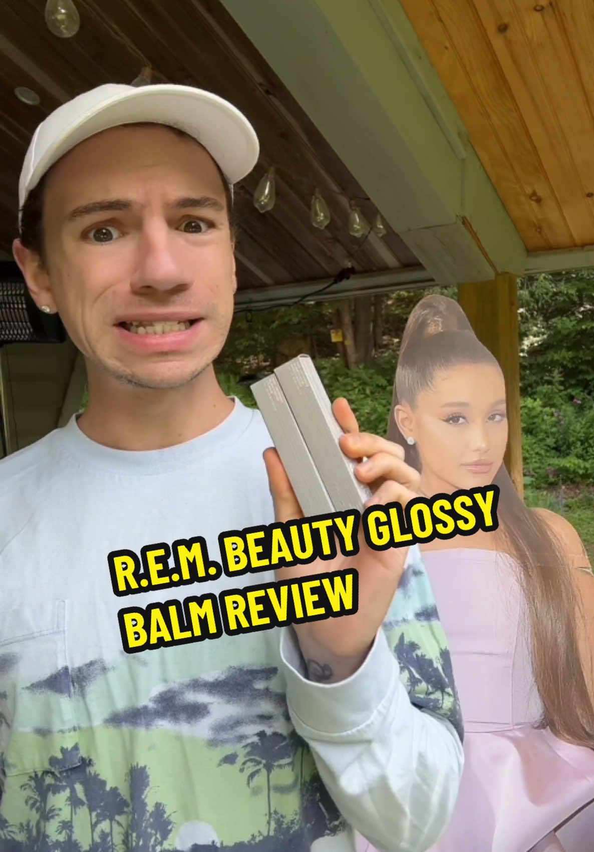 Trying the R.E.M Beauty Glossy Balm! #rembeautyreview #rembeauty #arianagrande #tiktokshopfinds #tiktokmademebuyit #beauty #lipgloss #itsmannymichael #glossybalm 