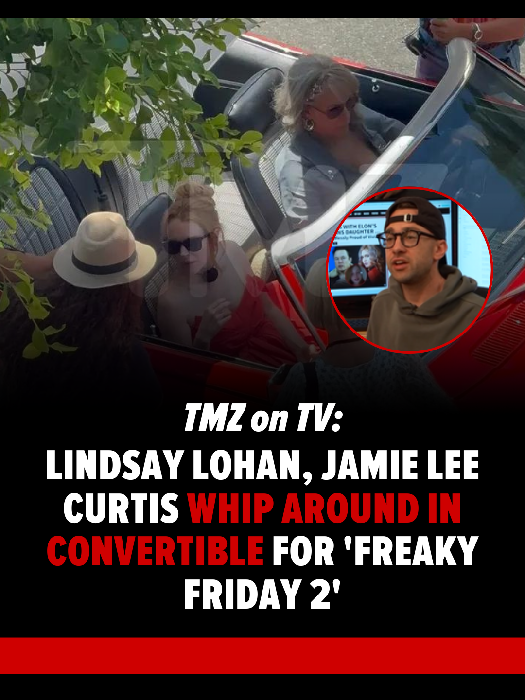 #LindsayLohan and #JamieLeeCurtis were spotted on the set of #FreakyFriday2, and though the cast of #TMZonTV is excited about the upcoming flick, a little pop culture history lesson was needed 😂👀