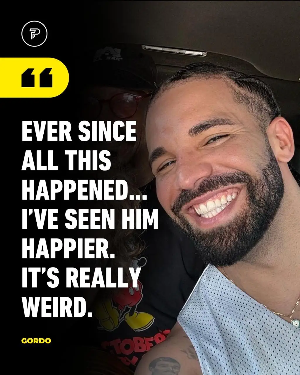 Gordo says Drake has seemed extra happy following his feud with Kendrick Lamar. 😁🎶 Although the beef has done quiet for some time now Kendrick has continued to promote ‘Not Like Us’ and filmed an official music video. Drake has not directly referenced his diss tracks but has taken a few shots through social media following the battle. #RoadTo15Million #Pubity 