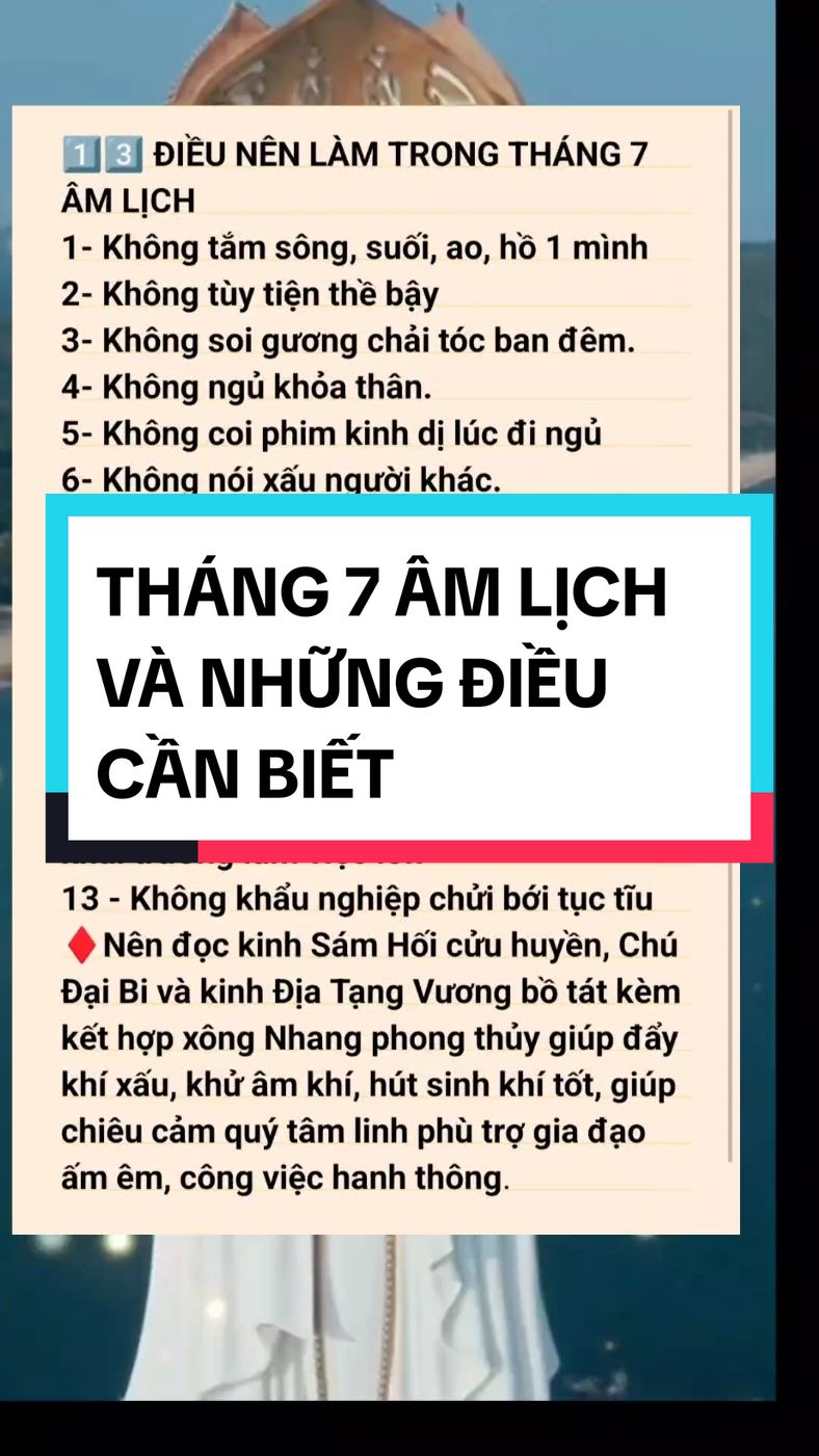 Tháng 7 âm lịch và những điều cần biết. Có thờ có thiêng có kiêng có lành  #tháng7âmlịch #tháng7côhồn #thángvulan #VươngHiềnPhongThủyBìnhAn #nhangxongphongthuybinhan #xôngnhà #tẩyuếnhàcửa #tamlinhphongthuy 