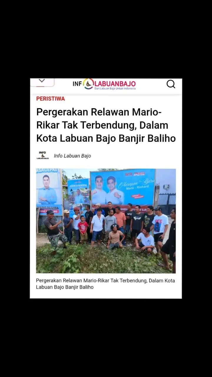 Pergerakan relawan bakal calon bupati Manggarai Barat Mario Pranda dan bakal calon wakil bupati Richard Sontani terus menjadi sorotan. Rencana penyebaran 2000 baliho di 700 kampung di Manggarai Barat bukan hanya propaganda semata. https://infolabuanbajo.id/2024/07/26/pergerakan-relawan-mario-rikar-tak-terbendung-dalam-kota-labuan-bajo-banjir-baliho/