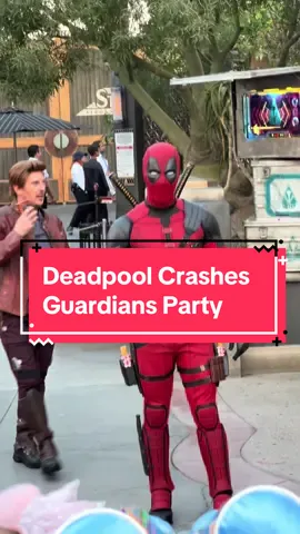 Deadpool crashes Guardians dance off at Disneyland #disneyland #disney #f #fyp #foryou #deadpool #wolverine #guardiansofthegalaxy 