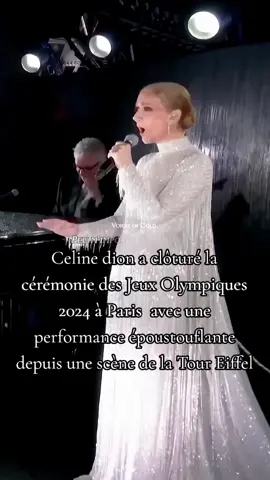 #celinedion a clôturé la cérémonie des Jeux Olympiques 2024 à Paris aujourd'hui avec une performance époustouflante depuis une scène de la Tour Eiffel, en chantant le classique intemporel 