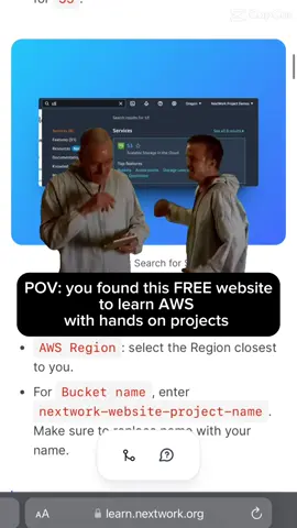 Best platform to get hands on experience with AWS projects!  No experience required and its FREE #awscloudpractitioner #awscloud #cloudengineer #cloudengineering 