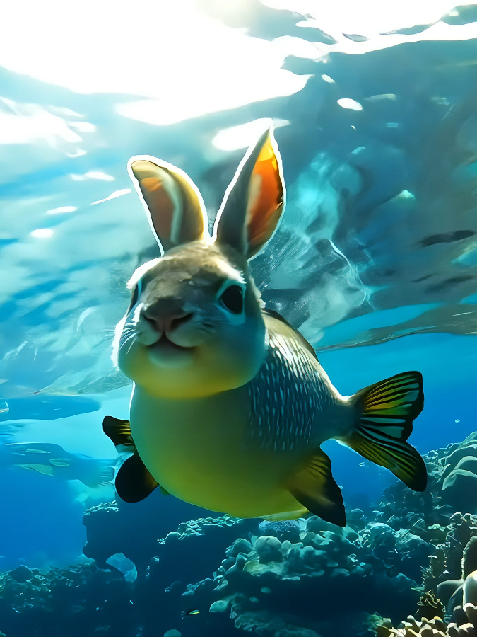 Awesome RabbitFish! :) #fyp #rabbit #cute #Ai #viral #funnyvideos