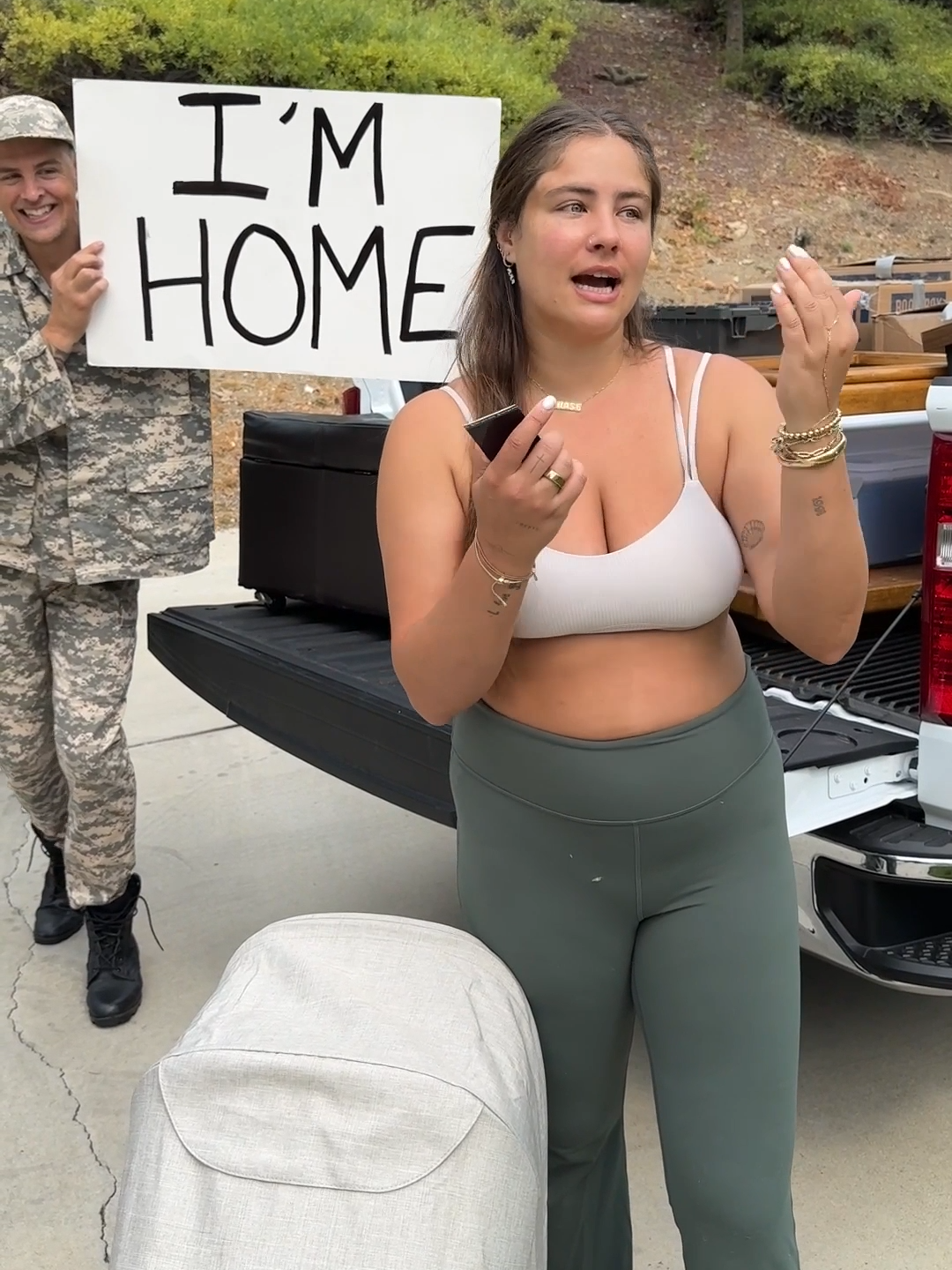 Soldier surprises wife and meets newborn just in time for the big move. New home, new memories, all together 🥹 PART 2