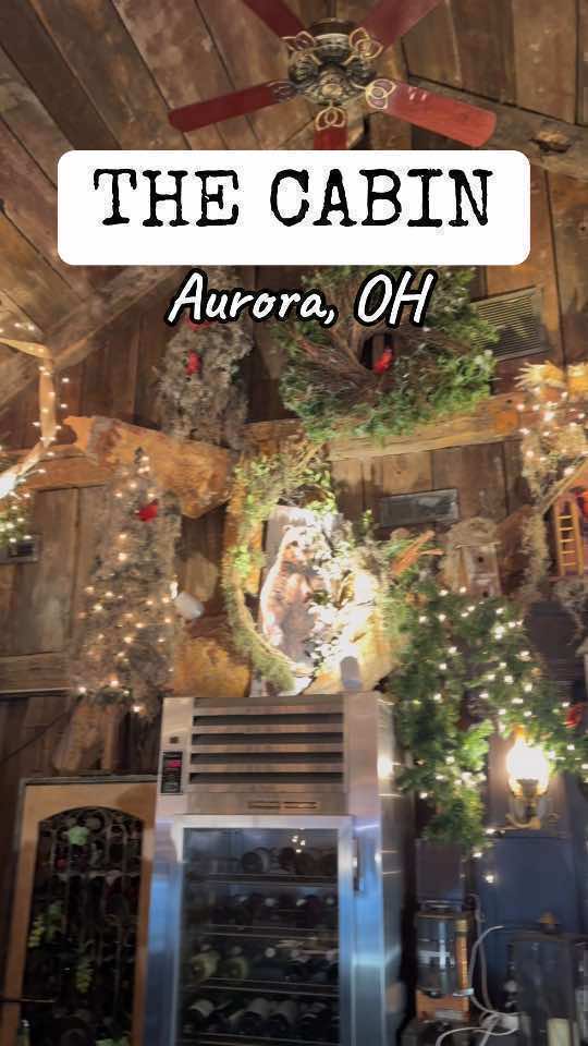 Lunch in a rustic cabin — bearsteps away from an international spa! 🐻 🪵 🦉 Mario’s in Aurora is home to delicious dining and a relaxed setting! ✨ #clefood #cleveland #aurora #ohio #thecabin 