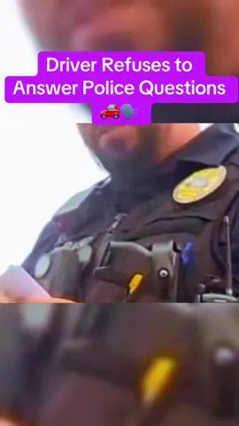 Driver Refuses to Answer Police Questions 🚗🗣️ #cops #police #law #fypage 