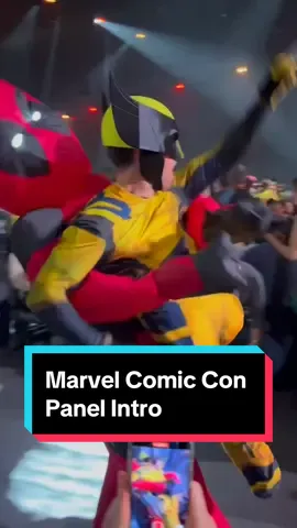 The @Marvel panel kicks off with a choir rendition of #likeaprayer, and deadpools and wolverines dancing through the crowd! #deadpoolandwolverine #movietok #marvelstudios