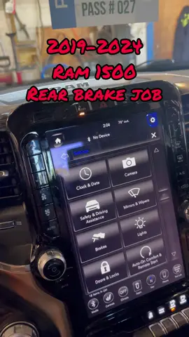 2019-2024 Dodge Ram 1500 rear brake job. Electronic parking brake service mode is simple on these, just use the touch screen. Showing how to start to finish and a few products I use 👍 #mechanic #howto #dodgeram #automotive #tutorial #brakejob 