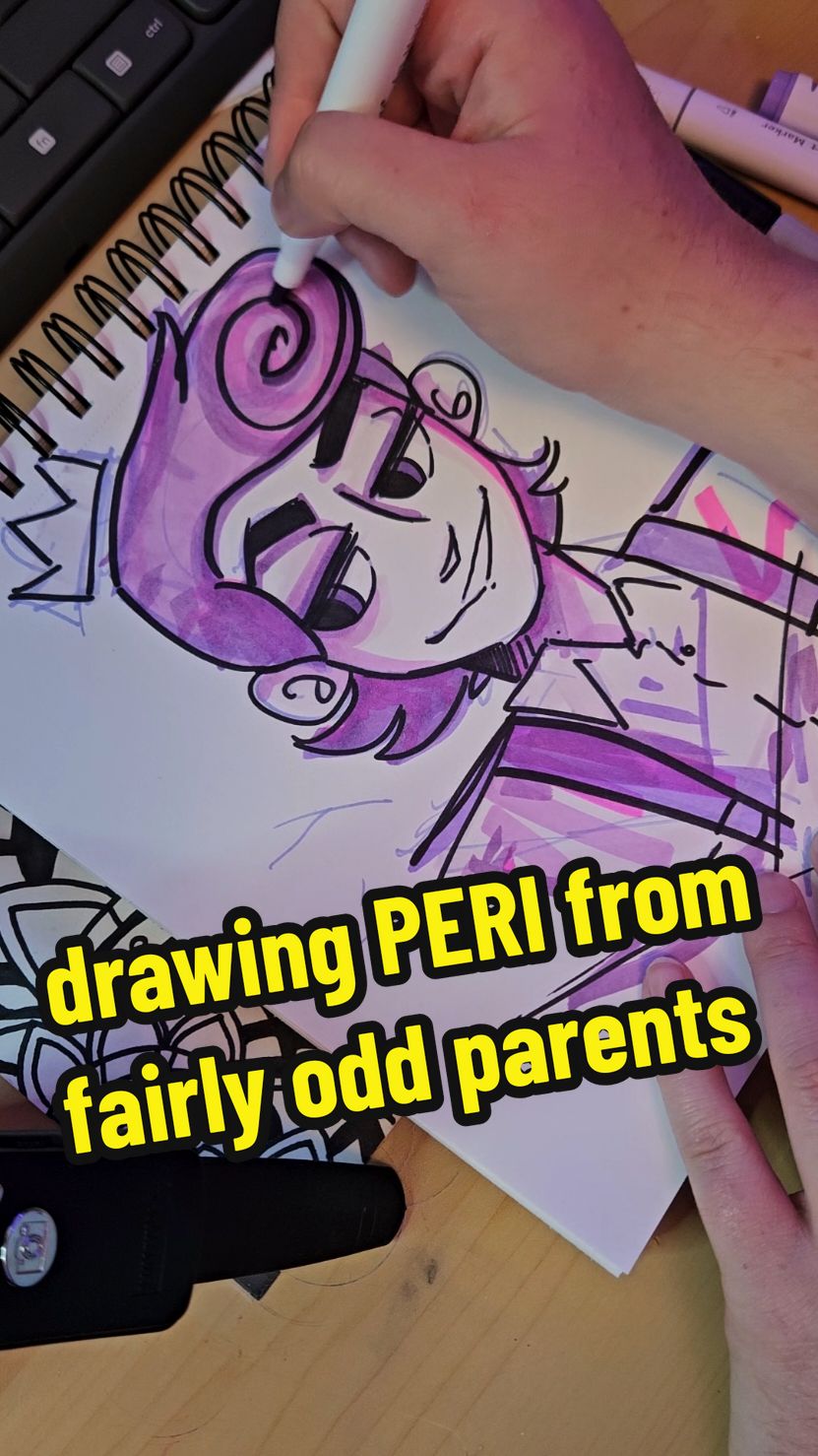 I keep seeing Peri's design everywhere and I just really wanted to draw him LOL #peri #fairlyoddparents #markers #ohuhu #ohuhumarkers #grabieacrylicmarkers #quicksketch 