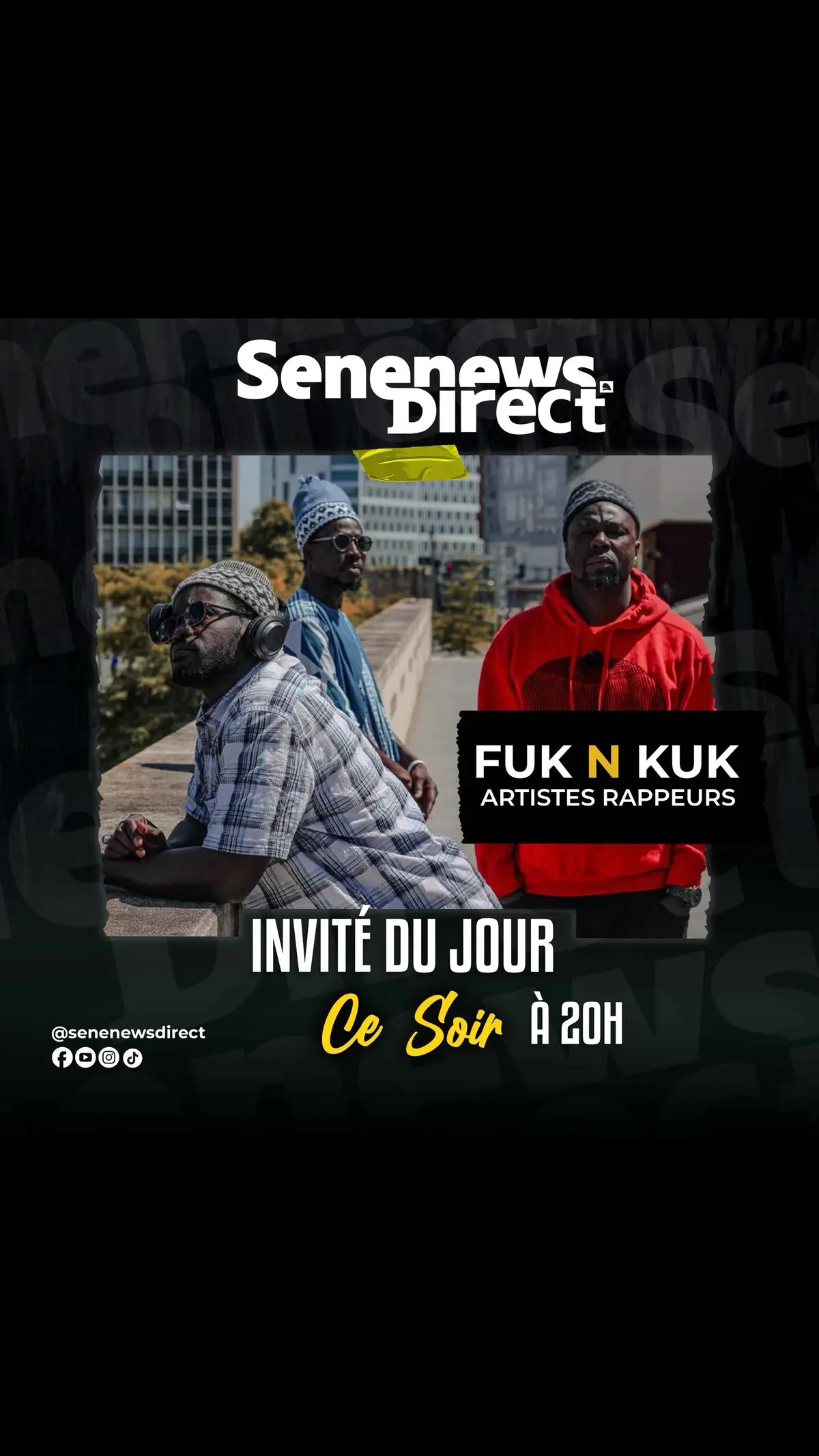 🟥🔲MUSIQUE - L’émission “INVITÉ du JOUR” reçoit aujourd'hui les artistes rappeurs, compositeur FUK 'N' KUK. Le groupe  se distingue par son style de rap fondé sur le 