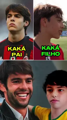 O filho do Kaká joga muito e é a cara do pai. 