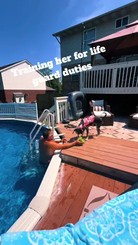 Training her to save our drunk asses….#vacation #Summer #fypシ゚viral #foryourpage #genx #livingmybestlife #pool #poolparty 