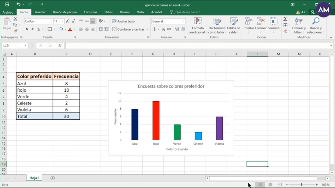 GRÁFICO de BARRAS en EXCEL 📌 | Aprendiendo Matemática