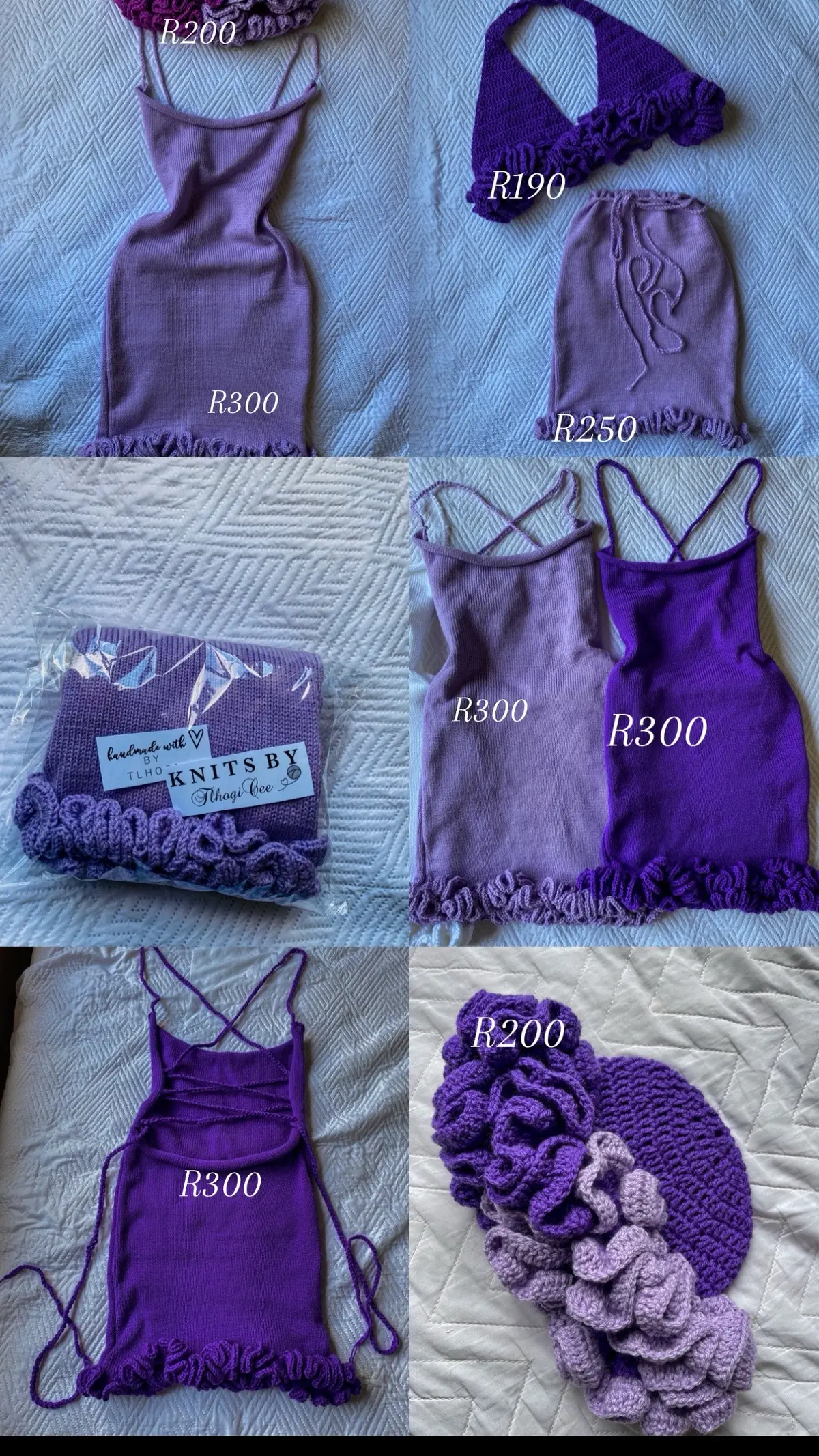 Shades of purple💜.#knitsbyTlhogiCee #fypシ゚viral #crochetersoftiktok #satiktok🇿🇦 #knitsbytlhogi #knitteddress #crochettiktok #rufflehatsbyTlhogi #rufflesbyTlhogi #mzansi 