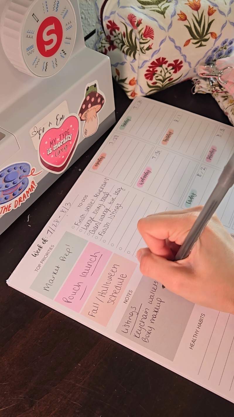 A little glimpse at what's to come 👀 #typeA #planmyweek #smallshop #elandemdesign #plannergirl #rainyday #cozytok #sewtok #launchday #rainysunday 