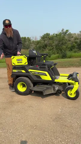 Giving the Ryobi 80v 42” Zero Turn a go at the farm • The thing that’s very different on this is the joystick, what do I do with my other hand haha • It comes with 2 80v suitcase batteries and 2 40v batteries that will do 3 acres on one charge and charge back up in 2.5 hrs • You can add another 80v and 2 more 40v batteries for an extended runtime • The seat is super comfy and it has enclosed storage for your stuff as well as 2 usb a and 1 isb c charger ports 2 cup holders on the left side as well @RYOBI Tools USA  @RYOBI Canada  . . . #tools #lawn #landscape #ryobi #ryobipartner #ryobination #ryobitools #yardwork