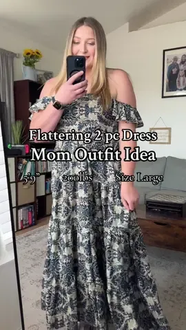 Flattering midsize out for a size Large/Extra Large millennial mom. #momootd #outfitideas #outfitoftheday #summerstyle #summerdress #ttsaclfashion #ttsacl #tiktokshopbacktoschool #millennialmom #wfhmom 