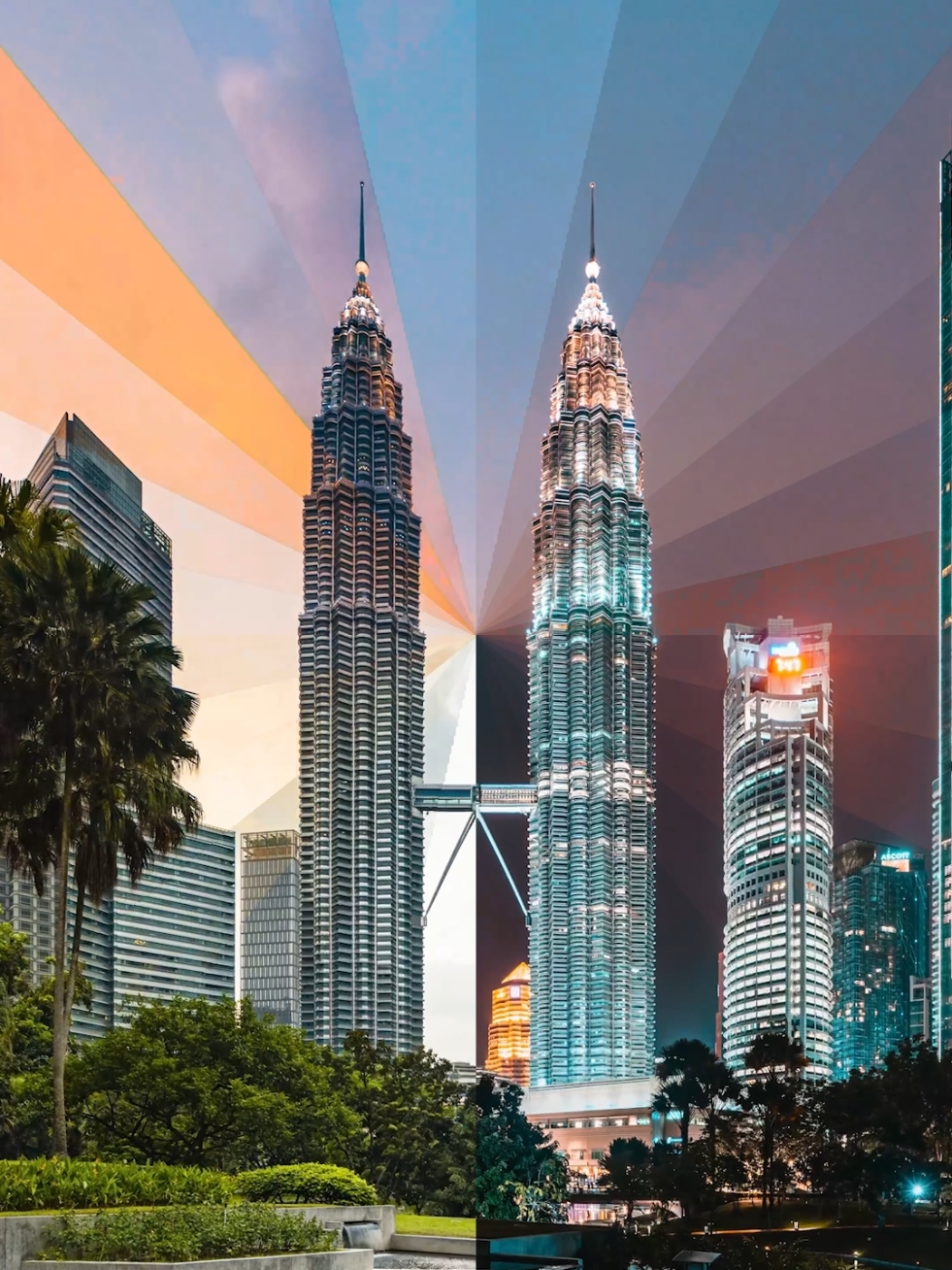 What do you think of this timeslice effect? 🎡 Such an epic sunset at the Petronas Towers in Kuala Lumpur! 😍 Always so fun experimenting with different timeslice techniques! Do you have any ideas I should try next? 🤔 #timeslice #timelapse #sunset #photography #kualalumpur 