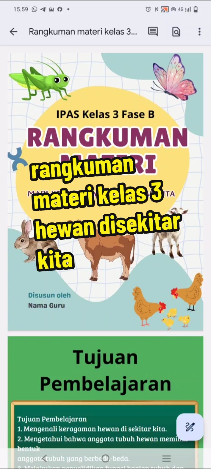 Rangkuman Materi kelas 3 | Kurikulum Merdeka | Mari kenali hewan di sekitar kita #kurmer #kurmerdeka #kurmerkelas3 #kurikulummerdeka #merdekabelajar #materikelas3 #materiipas #ipaskelas3 #ipaskelas3sd #pancaindra #pancaindera #pancaindramanusia #anaksd #anakmurid #muridsd #guru #gurumuda #gurusd #modulajar #lkpd 