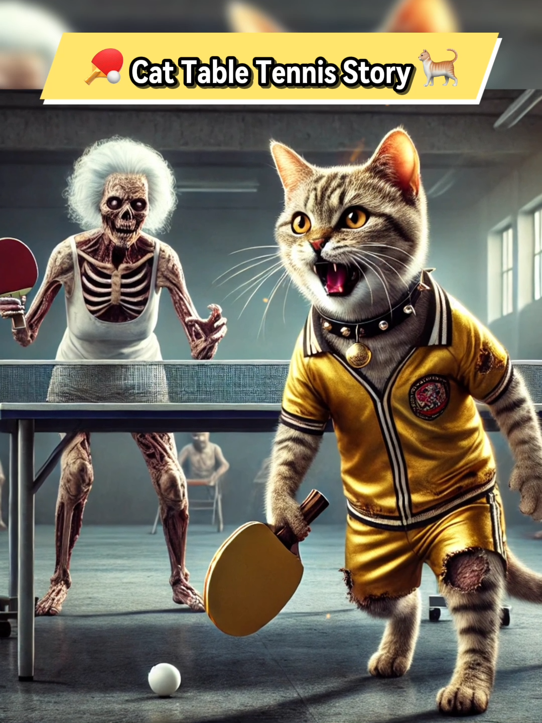 😾🏓 Cat Table Tennis Story 🐈 #catsoftiktok #fyp #fypシ #foryoupage #cat #ai #aiart