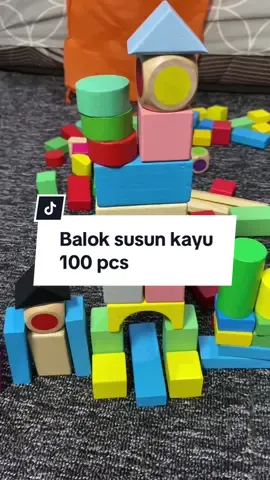 Mainan edukasi balok susun kayu 100 pcs.. #mainanbalok #mainanedukasi #baloksusunanak 