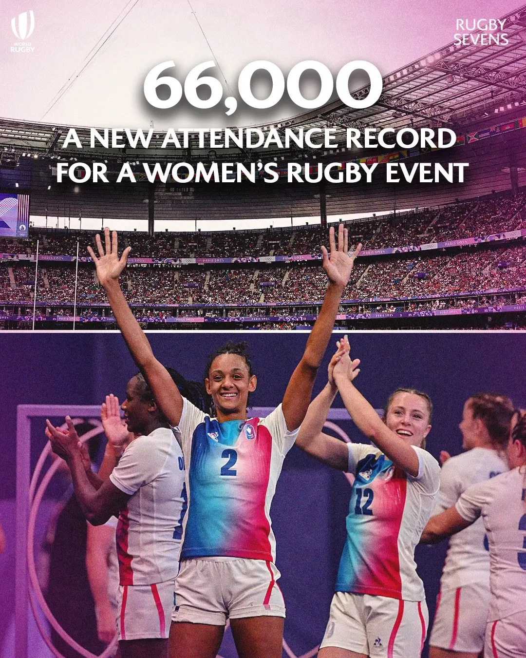 a new attendance record for a women’s rugby event 💪 #paris2024 #rugby #sport #olympics #rugbysevens