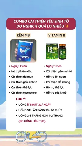 Combo cải thiện yếu sinh tố do nghịch quả lọ nhiều #yeusinhlynam #sinhlynam #kẽm #vitaminb #suckhoe 