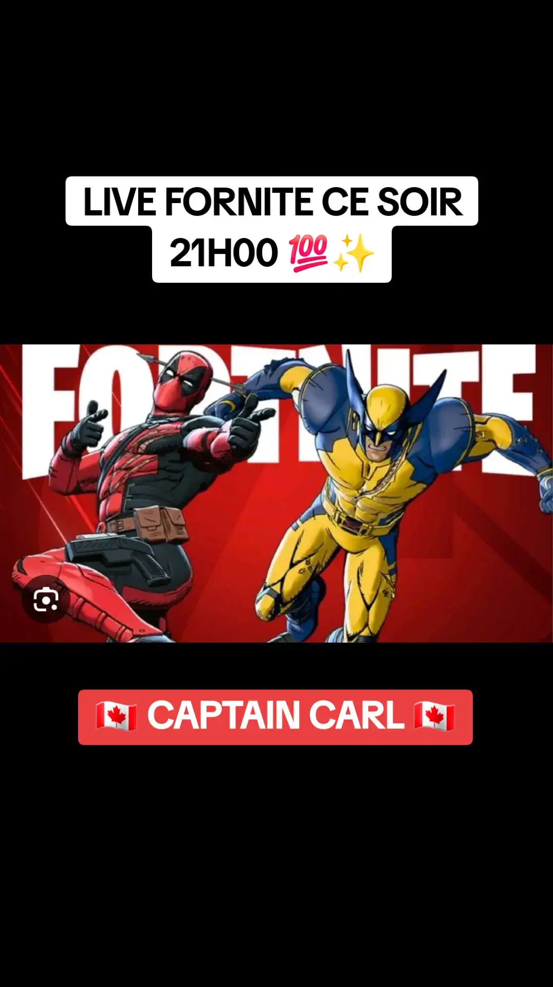 LIVE FORTNITE CE SOIR 21H00 🇨🇦✨️💯 HÂTE DE VOUS RETROUVER ❤️‍🔥👑 #fortnite #fortniteclips #live #marvel #deadpool #wolverine #viral #quebec #canada #pourtoi #fypシ #fyp @Fortnite Official 