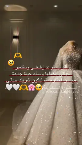 شريك حياتي 🥹🤍 #اقترب#موعد#زفافي#وستتغير#حياتيtf#🥹🤍 #منشني#للعروس#وقولي#يروحي#🌸☺️ #لايكاتتتت#تعليقق#متابعهه#اكسبلور#تصميمييي#زفافي#❤️👑 #ارفعو#الفيديوا#بنتت#عفرين_#وافتخر#❤️🧸#pfyシ 