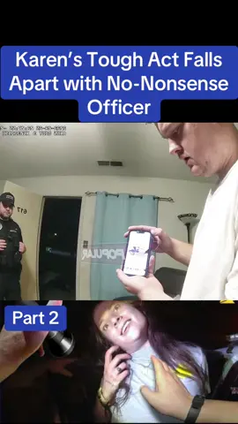 Karen’s Tough Act Falls Apart with No-Nonsense Officer