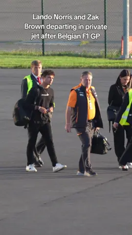 Lando Norris departed in a private jet with team CEO Zak Brown after the Belgian F1 GP 