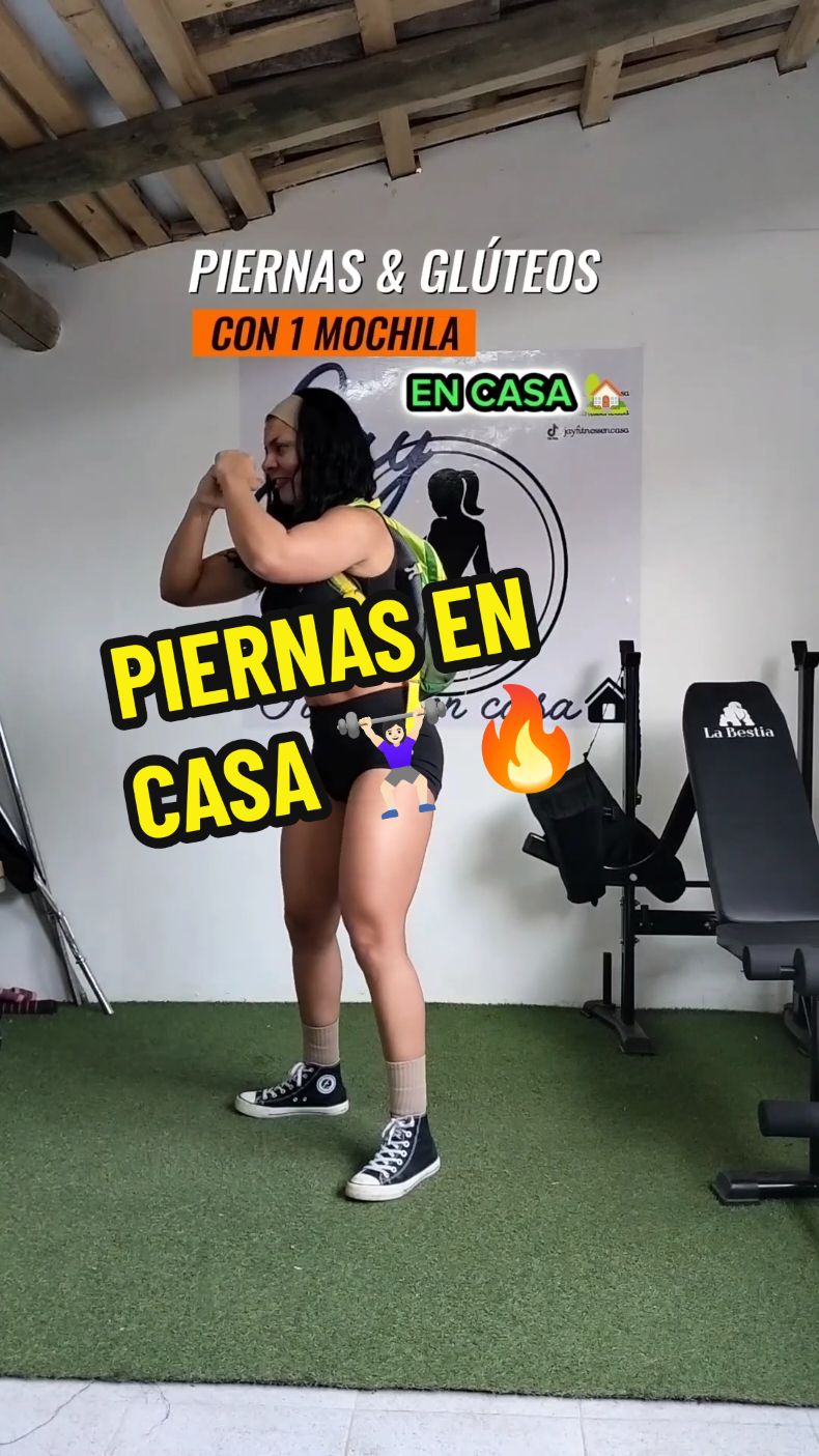 PIERNAS COMPLETAS EN CASA 🏠 CON UNA MOCHILA 🔥 #ejercicioencasa #gym #workout #parati #motivacion #disciplina #gymrat #Love #fyp 