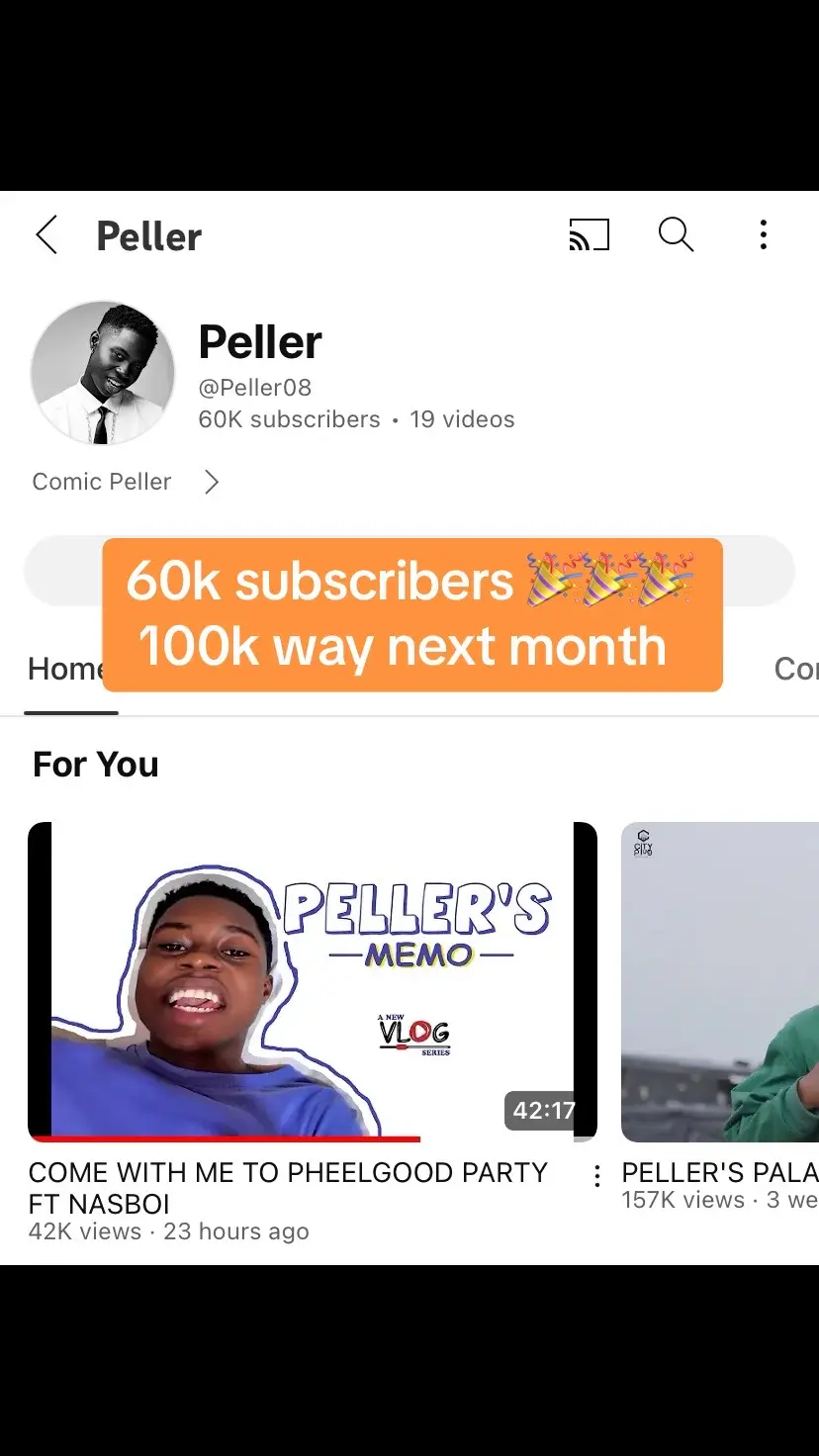 60k subscribers on YouTube @₱ɆⱠⱠɆⱤ #peller #peller09 #pellerfans #peller08 #youtubevlog 