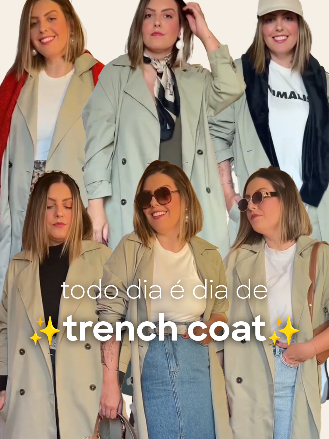 Já sabe como apostar no trench coat no dia a dia? A @marcelafaury montou várias combinações incríveis para te ajudar a usar o casaco do momento! #TrenchCoat #FashionTok #TikTokFashion #Moda