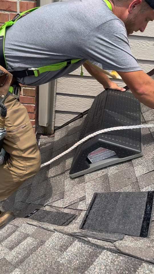 Eliminate the stress of steep slopes with The Pitch Hopper! #ThePitchHopper #DitchTheCushion #Roofer #Roofing #SidingLife #Painters  Safety harness required