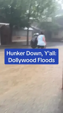 The beloved theme park faced flash floods, a collapsed road and vehicle damage for some parkgoers. #TheWeatherChannel #fyp #weather #rain #storm #flood #flooding #weatherchannel #Dollywood #Dolly 