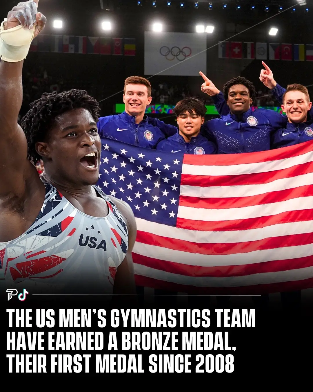The U.S. men's gymnastics team took a bronze in the team event in Paris on Monday, earning the first team medal for the American men since the 2008 Summer Olympics in Beijing. When they earned the bronze, many on the team broke down in tears. While the American women are accustomed to podium finishes, it is only the third team medal in the last 20 years for the U.S. men. #RoadTo15Million #Pubity 