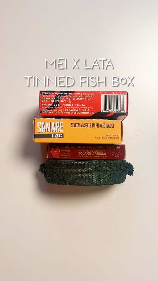 BIG NEWS 📣🐟 Mei x Lata Tinned Fish Box A cornerstone of my content is sharing what I cook with Lata’s Tinned Fish Discovery Box each month. After over a year of discovery box videos, I’m proud to share some of my favorite tins in a box of my own: 🌶️ Samare spiced mussels in pickled sauce 🐟 Solano-Arriola anchovy fillets 🐙 Conservas de Cambados octopus in olive oil 🦑 La Narval stuffed squids in ink I’ll be following up with a more detailed introduction and recipe for each tin in the box, stay tuned! Get the box in my bio! First time customers can use code DAYWITHMEI for a 10% discount (for transparency, I may be eligible for a small commission that supports me if you use it ☺️)