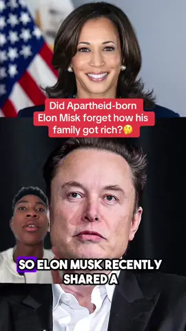 Ironic coming from the generationally wealthy nepo baby who was a raised in a society that unalived people en masse because its ruling class thought Elon and people like him were inherently better becuz of their skin color. #hiddenhistory #socialisttok #blackcommunitytiktok 